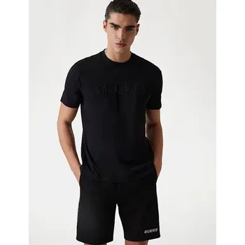 Pánské tričko GUESS PÁNSKÉ TRIČKO SS ALPHY T-SHIRT ČERNÁ vel. M