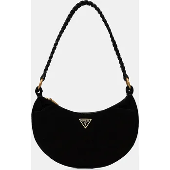 Semišová kabelka Guess AMITA černá barva, HWSB95 39720 HWSB95.39720 99X, vel. ONE SIZE