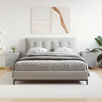 Noční stolek Nábytek XL Noční stolky 2 ks betonově šedé 40x40x50 cm kompozitní dřevo 827541