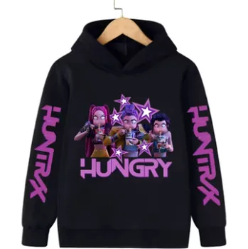 Chlapecký svetr KPop Demon Hunters (Lovkyně démonů) KPop Demon Hunters dětská mikina s potiskem (Huntrix) Barva: černá (64108), Velikost: 150