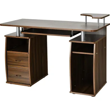 Počítačový stůl POČÍTAČOVÝ STŮL S VÝSUVNÝM ŠUPLÍKEM NA KLÁVESNICI, POLICÍ NA TISKÁRNU, PRACOVNÍ STANICE HOME OFFICE