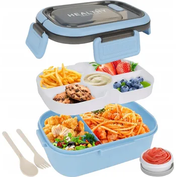 Dóza na potraviny KRABIČKA NÁDOBA NA OBĚD S PŘÍBORY JE ODOLNÁ A ELEGANTNÍ, MÁ OBJEM 1,2 L