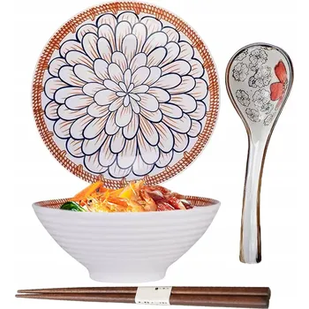 MISKA NA RAMEN KERAMICKÁ KOMPLETNÍ SADA MÍSA LŽÍCE SADA HŮLEK 1100ml