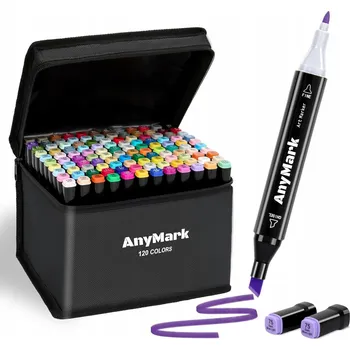 LIHOVÉ FIXY OBOUSTRANNÉ FIXY POPISOVAČE SADA 120 KS, SÁČEK