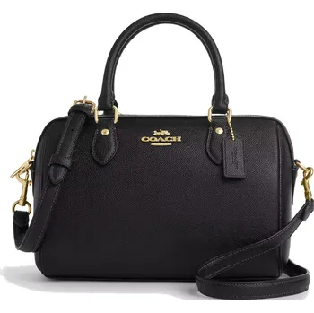 Kabelka COACH Kabelka Rowan Satchel Bag Crossgrain Leather Gold Black