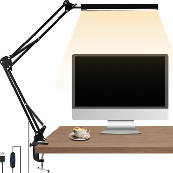 Lampička LED LAMPIČKA NA STŮL S KLIPEM IDEÁLNÍ NA PSACÍ STŮL, POLIČKU, NOČNÍ STOLEK - ČERNÁ