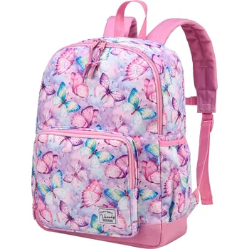 Školní batoh ŠKOLNÍ BATOH PRO DĚTI S MOTIVEM RŮŽOVÝCH MOTÝLKŮ, 13 L, 4-6 LET, ODOLNÝ, MÓDNÍ
