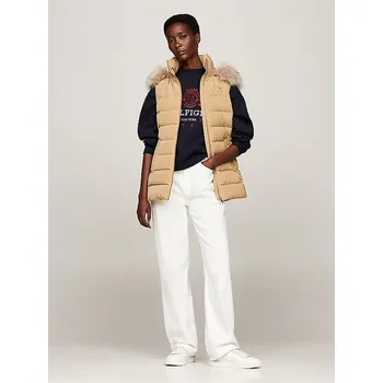 Dámská vesta Tommy Hilfiger dámská hnědá péřová vesta 20022085-8720637686331