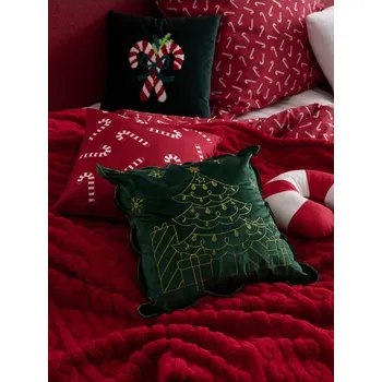 Povlak na polštářek Sinsay - Vánoční povlak na polštář s vyšívaným stromečkem a dárky - zelená - 911FT-77X - 911FT-77X-ONE