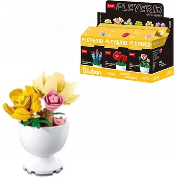 ostatní stavebnice STAVEBNICE SLUBAN SADA 6 KS KVĚTINY V KVĚTINÁČÍCH