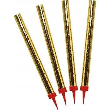 Dortová svíčka Id_831 4x DORTOVÁ FONTÁNA 18 cm DOBA HORENIA 80 SEKUND ZLATÁ PETARDA NA DORT