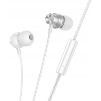 Sluchátka Drátová sluchátka do uší s mikrofonem Mini Jack 3,5 mm Hoco M110 stříbrná