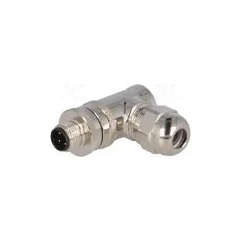 Elektrická zásuvka Zástrčka M12 PIN 4 vidlice kód D-Ethernet na kabel IP67 250V