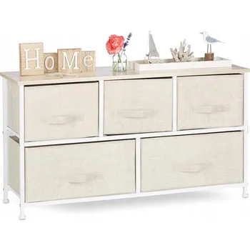 Komoda KOMODA SZAFKA REGAŁ 5 SZUFLAD NA UBRANIA 100 x 30 x 54,5 cm bílá