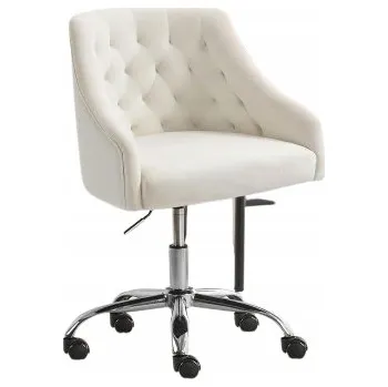 Otočná židle FOTEL KRZESŁO BIUROWE DO BIURA HOME OFFICE bílá