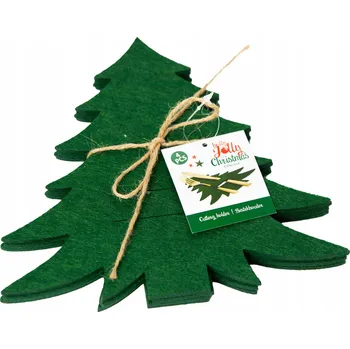 Pouzdro na mobilní telefon Vánoční Kapsička Pouzdro Obal na Příbory Plst Tvar Stromeček 4 Kusů