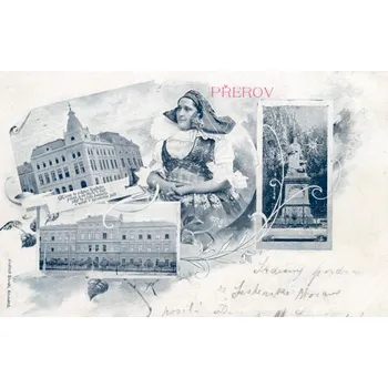 Stará Pohlednice Přerov, Rok 1898 Dopisnice, Koláž 100/101 (Stará pohlednice)