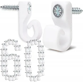 60x háčky se šroubem univerzální pro světýlka girland dekorací vodičů