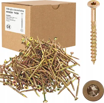 Vrut TESAŘSKÉ VRUTY 6X80 TORX TX30 DO DŘEVA S KUŽELOVOU HLAVOU 100KS POZINK