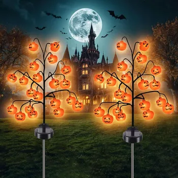 Venkovní osvětlení SOLÁRNÍ ZAHRADNÍ SVĚTLA HALLOWEEN 2x DÝNĚ 20 LED, 2 REŽIMY, VODĚODOLNÉ