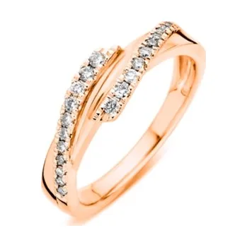 Prsten Dámský stříbrný pozlacený prsten se zirkony STRP0455F