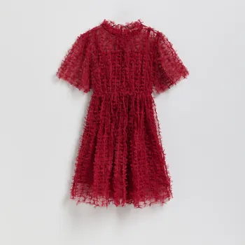 Dívčí šaty Reserved - Tylové šaty s mašlemi - červená - 266FW-33X - 266FW-33X-122