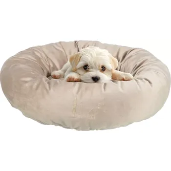 Pelíšek pro psa TRIXIE Vánoční sametový pelech LIVIA, kulatý s okrajem, ø 50 cm, béžová