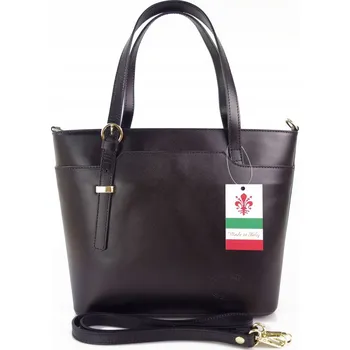 Kabelka Vera Pelle shopper kabelka z pravé kůže černá