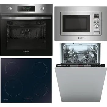 Set domácích spotřebičů Candy FIDCP X625 L + Mikrovlnná trouba Candy CA20FMW7NG Wave 600 + Indukční deska Candy CI642CBB/1 + Myčka Candy CDIH 2D949 + DOPRAVA ZDARMA
