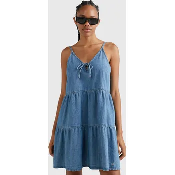 Dámské šaty Tommy Jeans dámské modré šaty 20006641-8720643268736