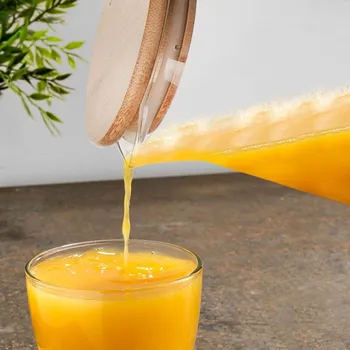 Džbán na nápoje studené i horké, skleněný s bambusovým víkem, 1,35 l