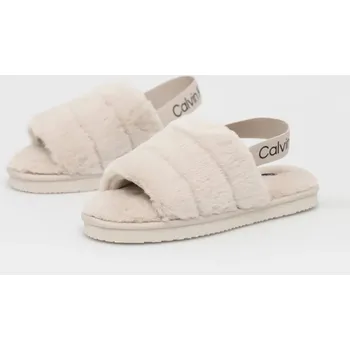 Dámské pantofle Calvin Klein dámské smetanové papuče 30000924-1875638