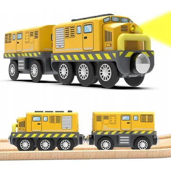 Vláček a vláčkodráha LOKOMOTIVA DŘEVĚNÁ VLAK S MAGNETICKÝM SPOJENÍM IDEÁLNÍ PRO DĚTI ODOLNÁ