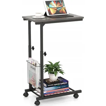 Konferenční stolek POMOCNÝ STOLEK C-TVAR NA KOLEČKÁCH, MOBILNÍ KONFERENČNÍ STOLEK S NASTAVITELNOU VÝŠKOU