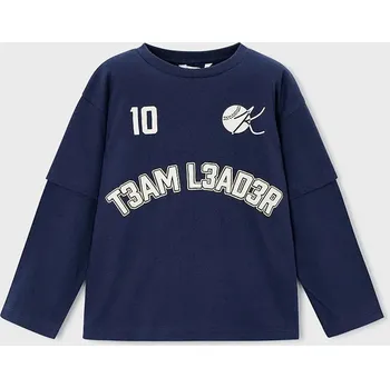 Chlapecké tričko Bavlněné tričko s dlouhým rukávem Mayoral 4075.5A.Mini.9BYA modrá 57X, vel. 116