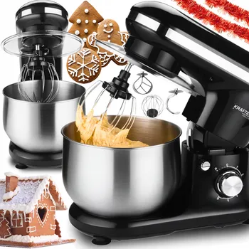 KUCHYŇSKÝ ROBOT PLANETÁRNÍ MIXÉR S MÍSOU VÍCEÚČELOVÝ SILNÝ 2500W ČERNÝ