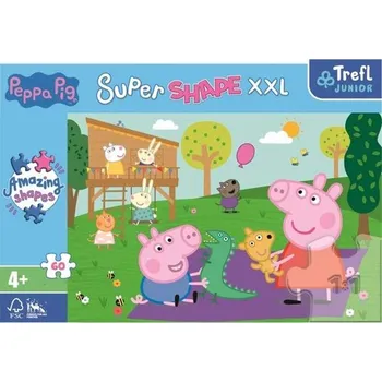 Puzzle Trefl Puzzle Super Shape XXL Prasátko Peppa: Hraní s bráškou 60 dílků