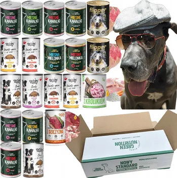 Krmivo pro psa VLHKÉ KRMIVO PRO PSA 24 X 400G, MASOVÁ SMĚS V KONERVĚ TUF TUF MIX, 9,6 KG