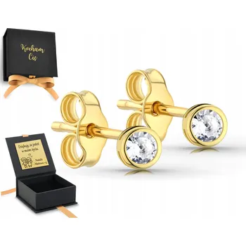 Náušnice Klasické pozlacené Náušnice s kubickou zirkonií, osazené ve stříbro 925
