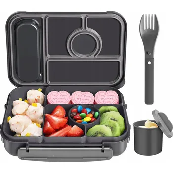 Dóza na potraviny KRABIČKA NÁDOBA NA OBĚD S PŘÍBORY JE ODOLNÁ A ELEGANTNÍ, MÁ OBJEM 1,3 L