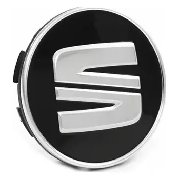 Poklice na kolo Krytky kol, pokličky na kola SEAT 56mm černá chrom 5F0601171