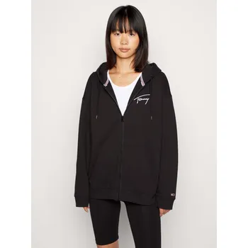 Dámská mikina Tommy Jeans dámská černá mikina SIGNATURE ZIP THRU 20005720-8720117704593