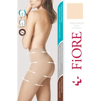 Dámské punčochy Silonkové punčocháče Fiore Total Slim 20 den M5206 Barva: Béžová, Velikost: 4-L
