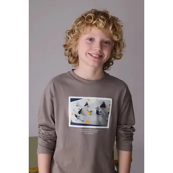 Bavlněné tričko s dlouhým rukávem Mayoral 7006.7B.Junior.9BYA zelená 87X, vel. 160