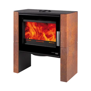 Krbová kamna Haas+Sohn Rukov s.r.o. HAAS+SOHN DALE kachlová kamna 4-8,2 kW, černá, zrzavá patina