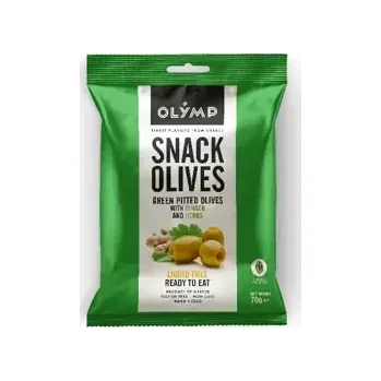 konzervovaná ryba Zelené olivy bez pecky se zázvorem a bylinkami 70 g
