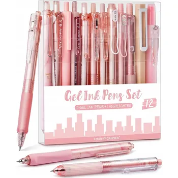 Propiska automatický černý ZESTAW DŁUGOPISÓW PASTELOWYCH ŻELOWYCH 12 KS