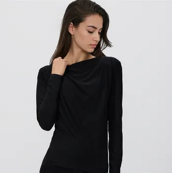 Dámské tričko Reserved - Halenka s vycpávkami na ramenou - černý - 656IU-99X - 656IU-99X-XS