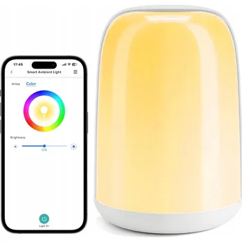 Lampička NOČNÍ LAMPA DO LOŽNICE ELEGANTNÍ S APLIKACÍ NA MOBIL, vícebarevná