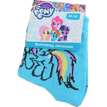 Eplusm Dívčí ponožky MY LITTLE PONY single s proužky a modré Modrá, Velikost: 23/26 23/26